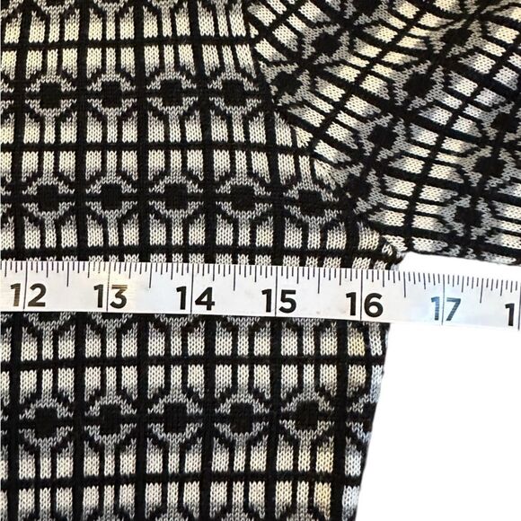 Freshman 1996 Women’s Black & White Knit Midi Dress w/ 3/4 Sleeves Size Medium - Picture 3 of 6